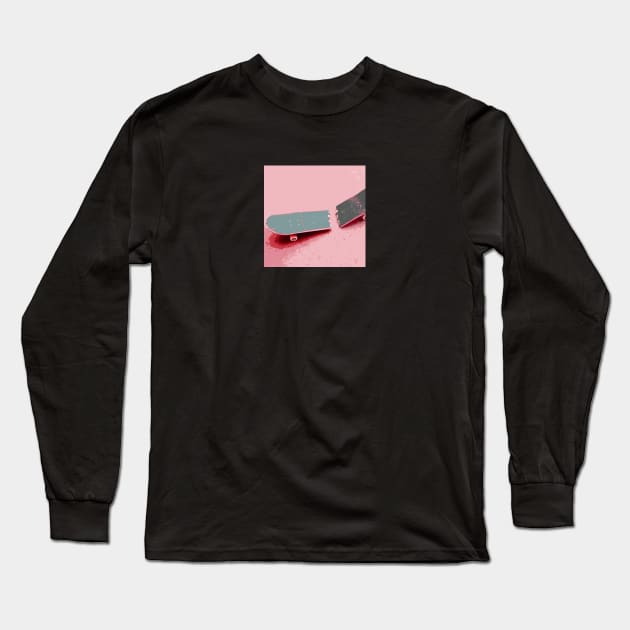 Skateboard Deck Broke Pinker Long Sleeve T-Shirt by CharlieCreator